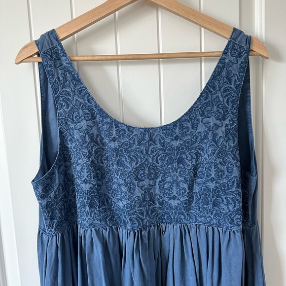 Empire Waist Embroidered Bodice Sundance Sundress - Picture 2 of 4